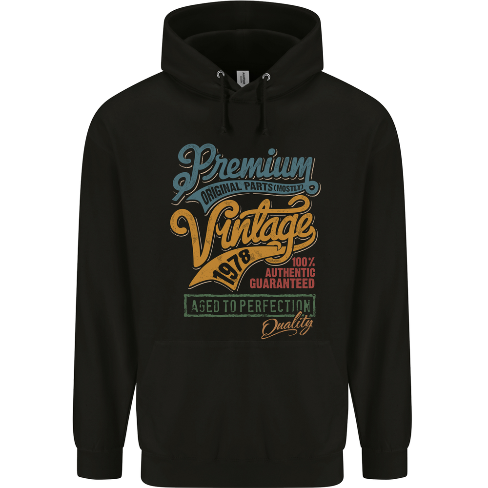 Aged to Perfection 47th Birthday 1978 Mens 80% Cotton Hoodie
