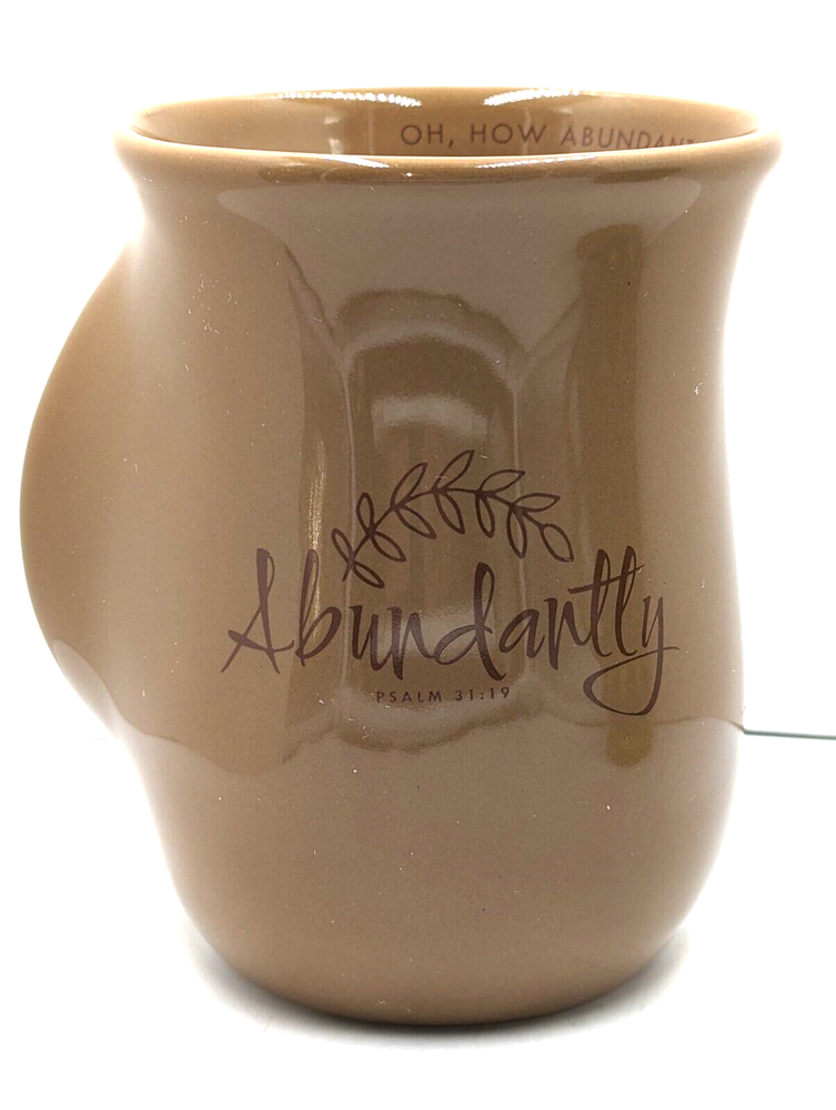 Hand Warmer Mug with Psalm 31:19 Abundantly Lighthouse Christian Design Brown 5 Inch