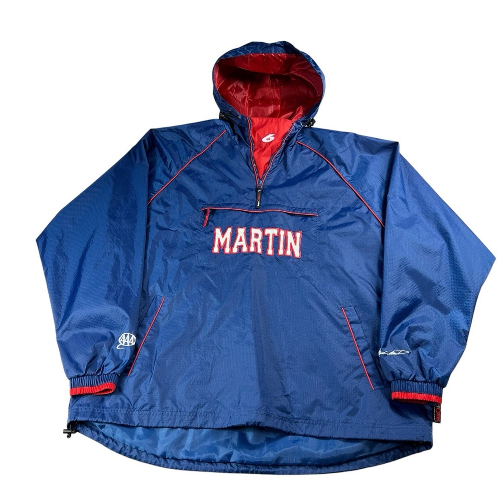 Mark Martin NASCAR 1/4 Zip Windbreaker Rain Jacket Nylon Men's 3XL