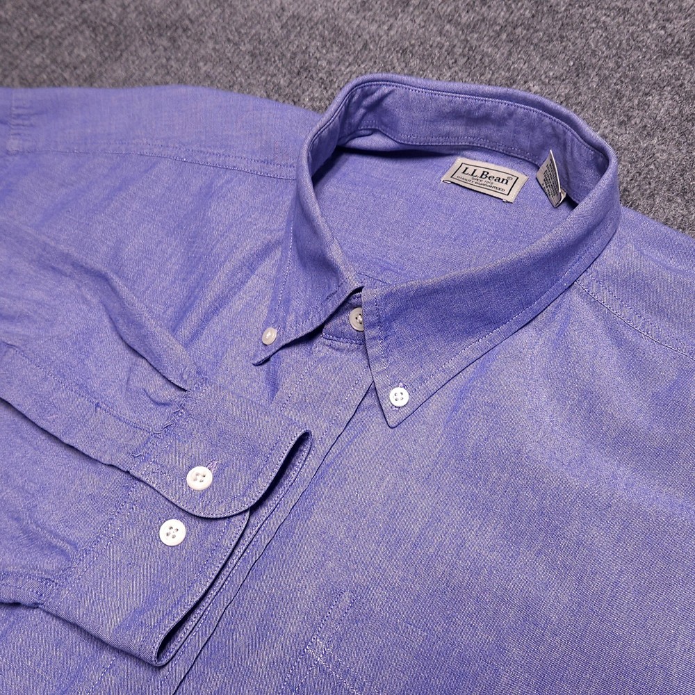 LL Bean Men's XXL Long Sleeve Wrinkle Resistant Button Down Shirt Dusty Violet
