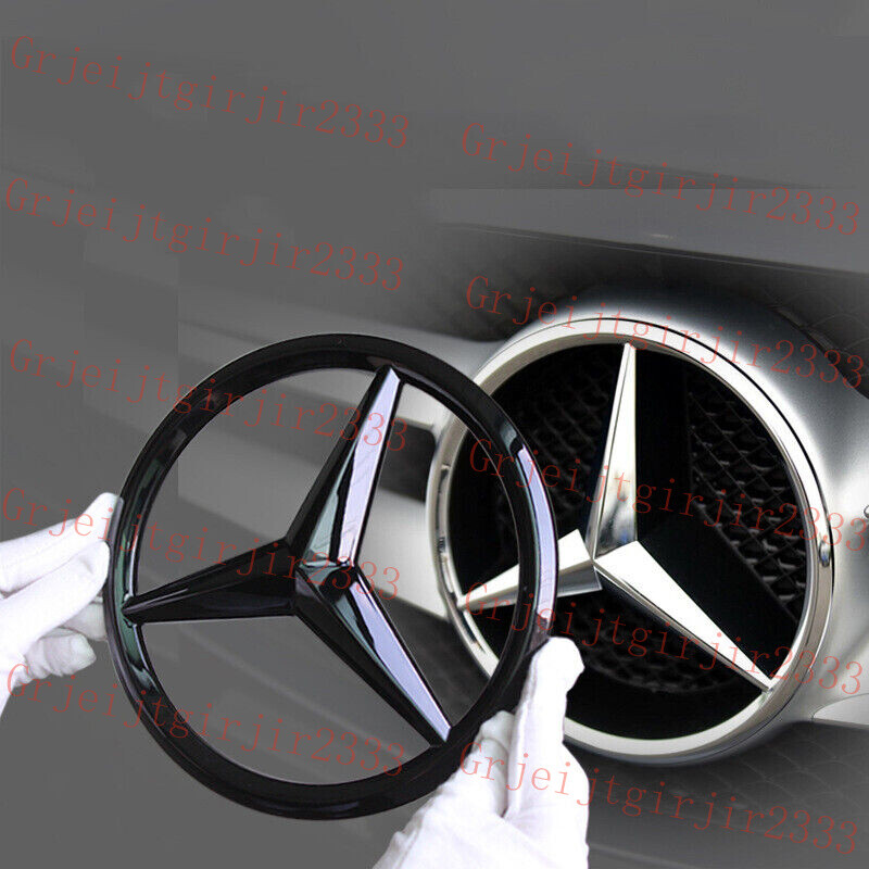 18.5CM Glossy Black Grille Emblem Star Badge for A C E GLA GLK GL ML Models