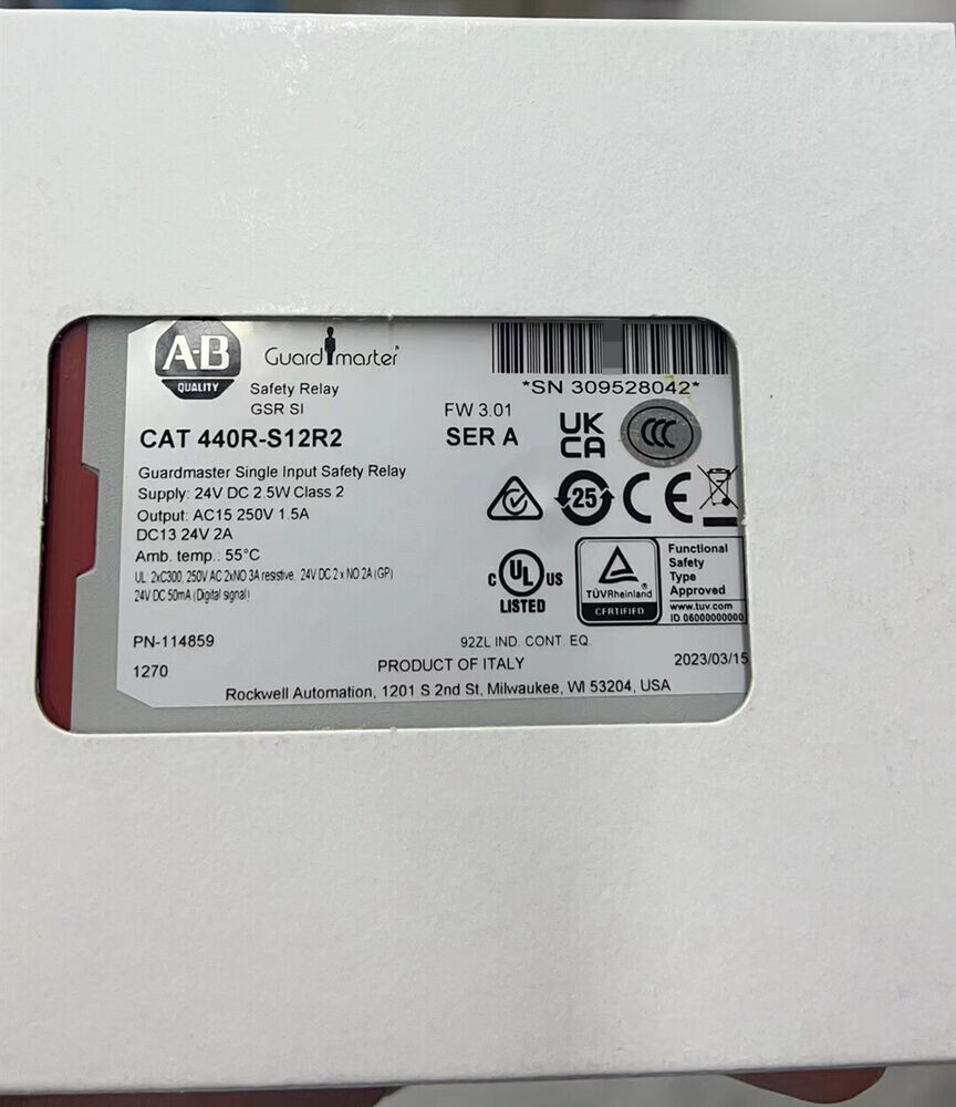 NEW AB 440R-S12R2 Guard master Single Input Safety Relay 440RS12R2