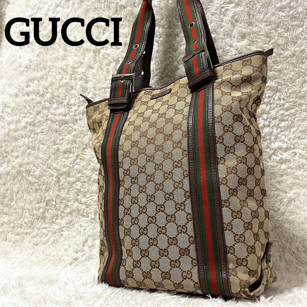 Gucci Sherry Line Unisex A4 Tote Bag with Shoulder Strap New