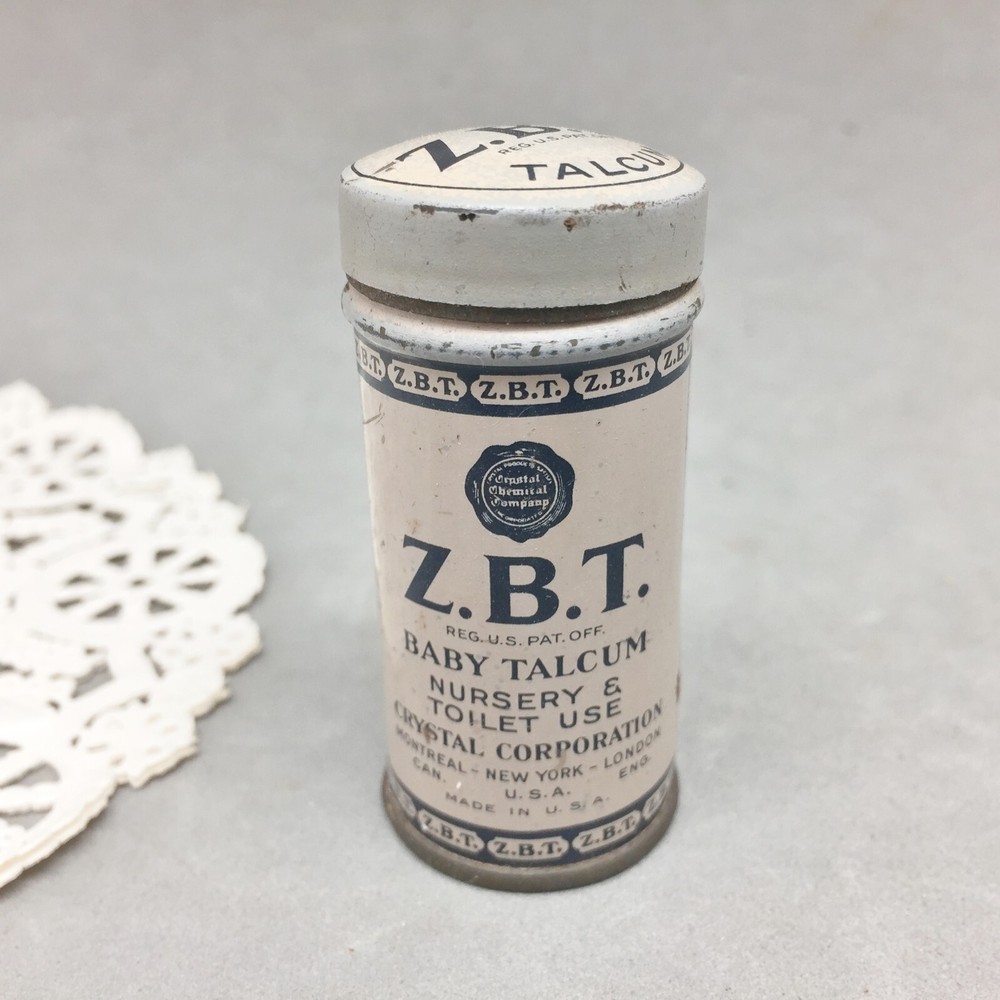 Vintage ZBT Baby Talcum Powder Mini Tin Sample Can 2 1/8 Inch