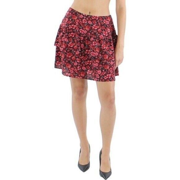 City Studio Womens Textured Floral Mini A-Line Skirt Juniors Size S