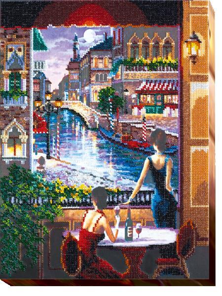Bead embroidery kit Girlfriends needlework kit Art canvas beadwork pattern