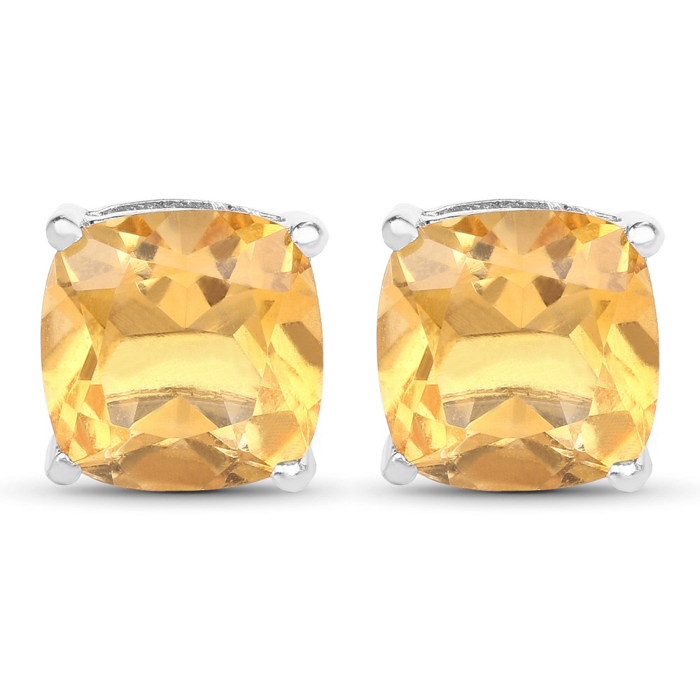5.80 Carat Genuine Citrine Sterling Silver Earrings in .925