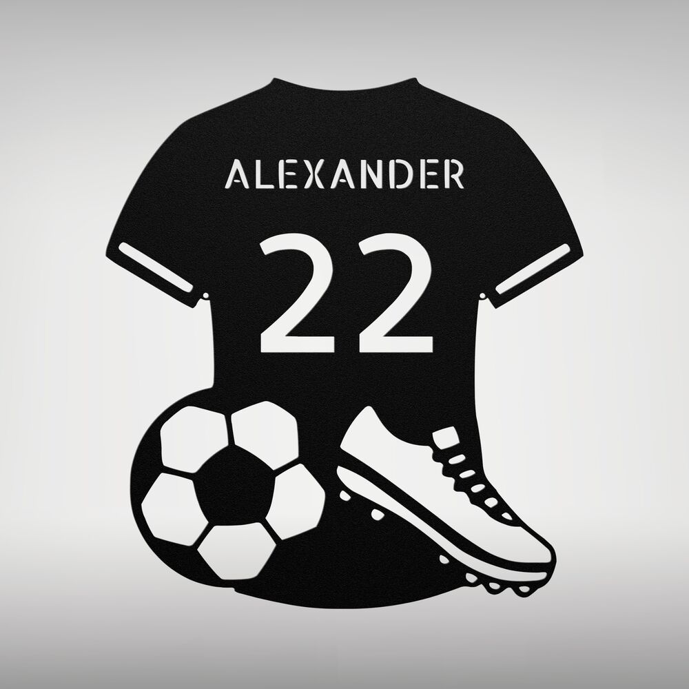 Personalized Soccer Jersey Metal Sign Custom Sports Decor Gift for Soccer Fans