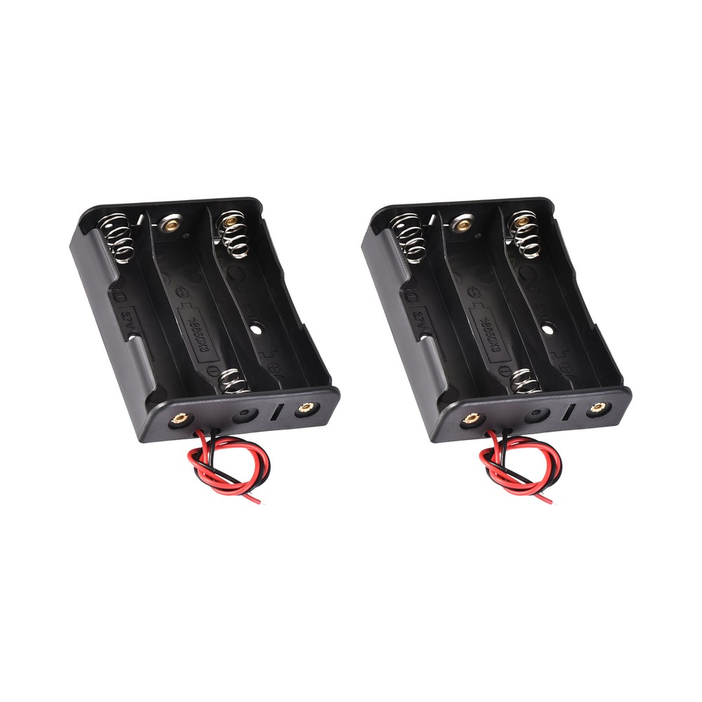 2 Pack 3 x 3.7V 18650 Battery Holder Box Case with Wire for DIY Projects