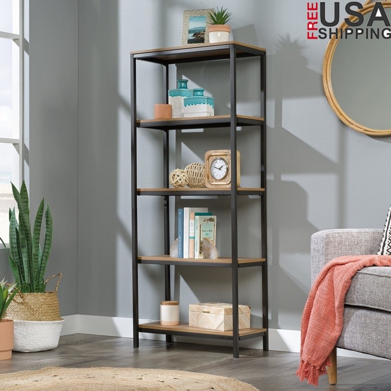 Tall Open Shelf Modular Bookcase for Living Room Home Decor Storage