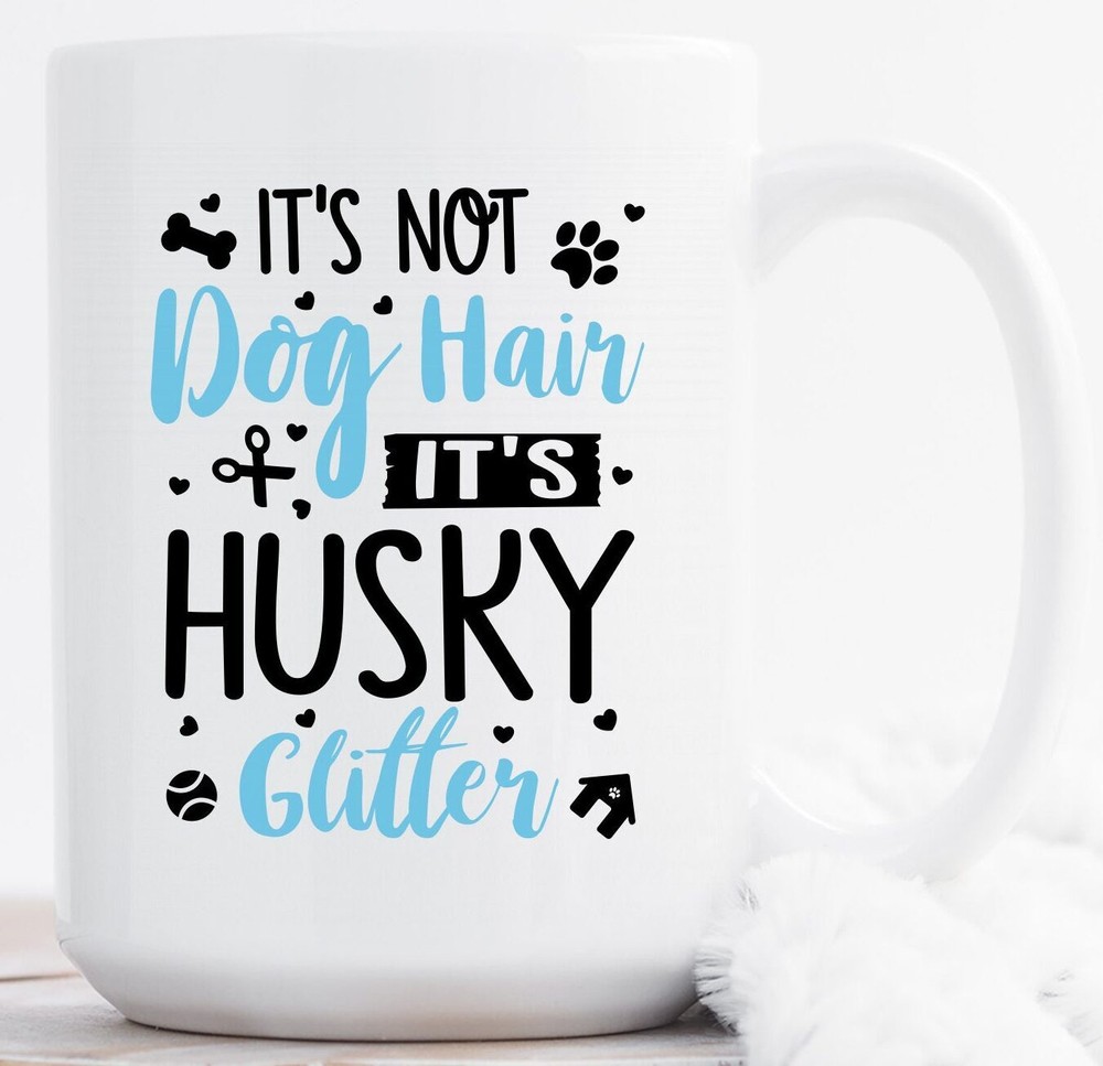 Husky Lover Glitter Coffee Mug Funny Gift for Dog Owners