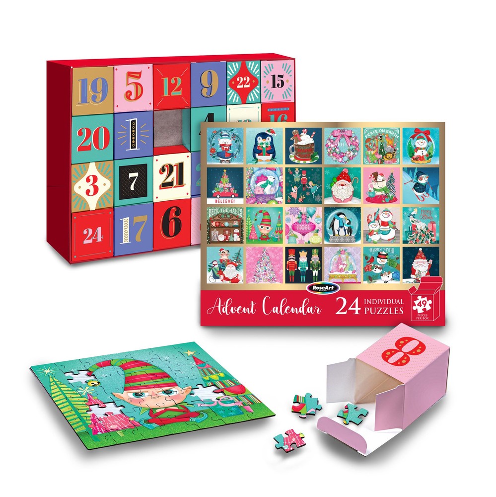Holiday Advent Calendar Jigsaw Puzzle - 24 Individual Puzzles Each Measuring ...