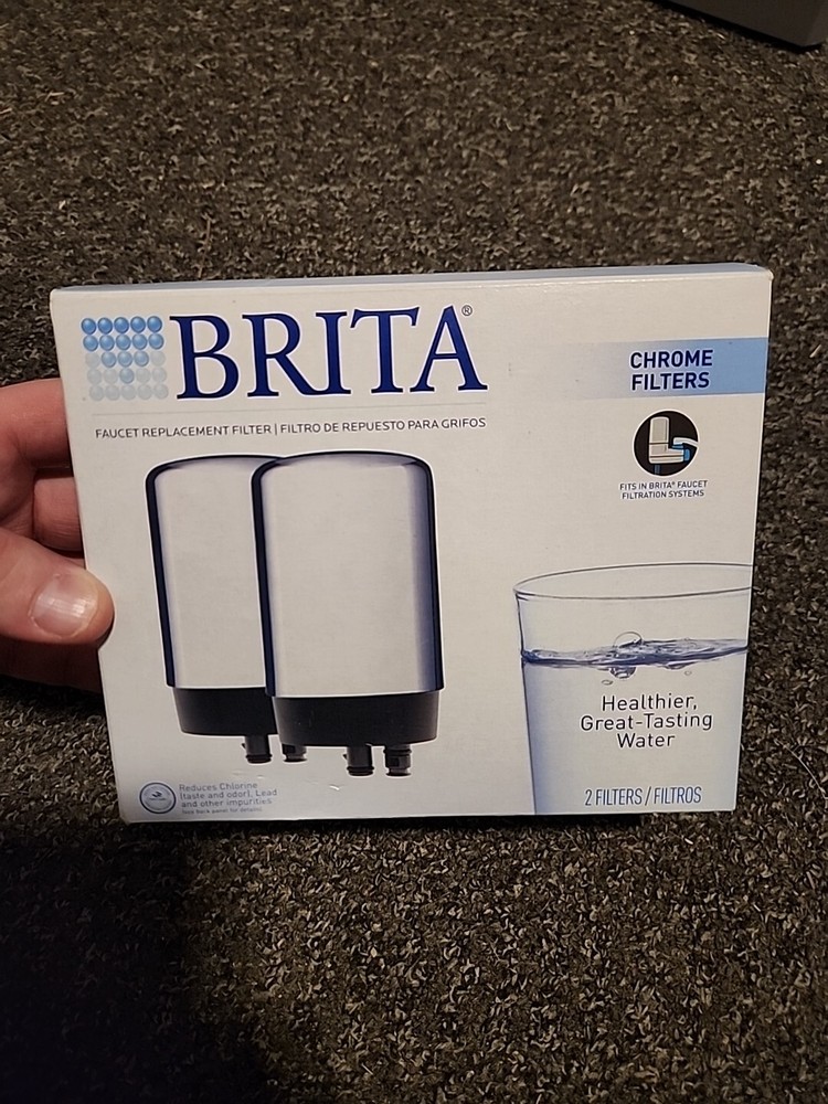 Brita Tap Water Faucet Filter Replacement Chrome Fits For FR-200 2 Filter Pack