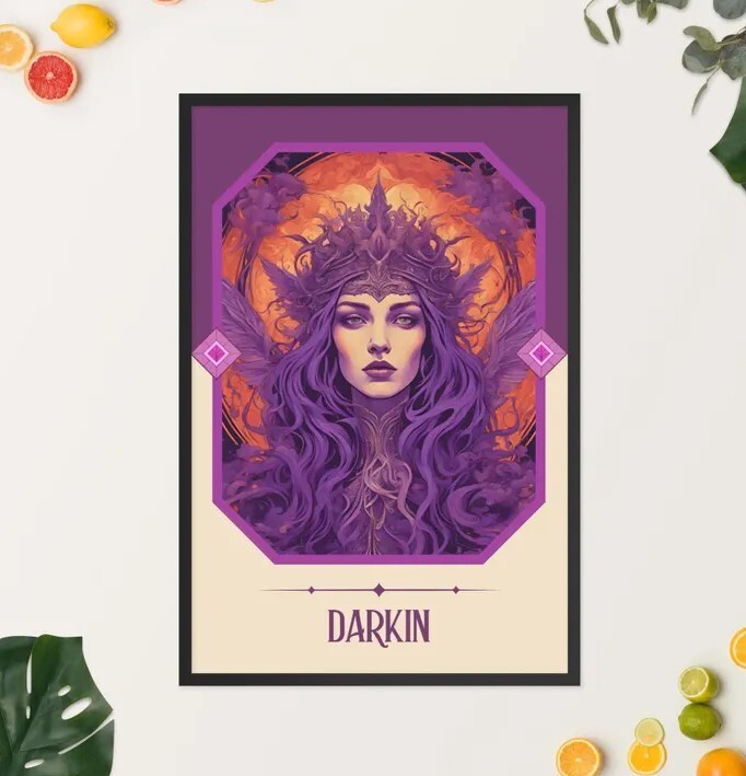 Darkin Art Nouveau Tarot Woman Art Print