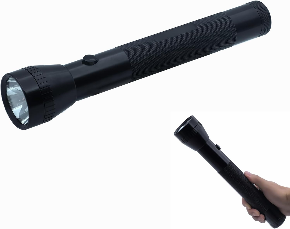Heavy Duty LED Flashlight, 3 D Cell Battery, High Lumens, for Home Emergency,Sin