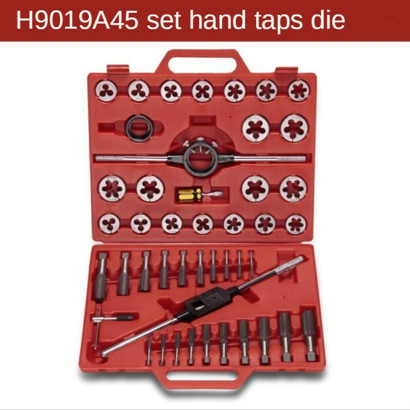 45pcs hand tap and die set for car maintenance and hardware repairs