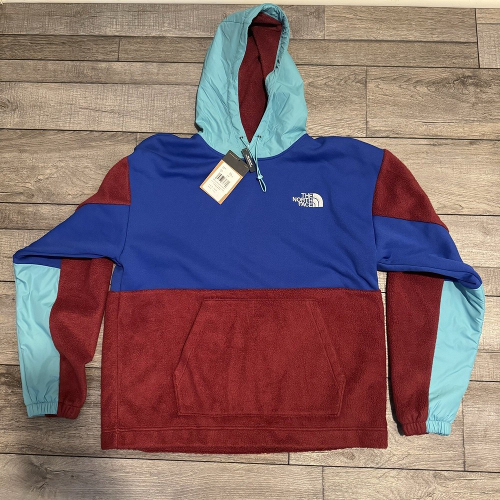 The North Face Men’s Relaxed Fit Hoodie Jacket in Regal Red & TNF Blue Size M  