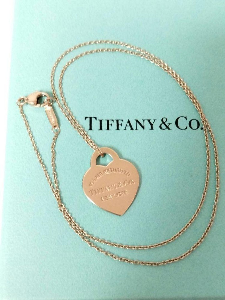 Tiffany Co Return to Tiffany Heart Necklace Rubedo Metal Rose Gold 15.9in JAPAN