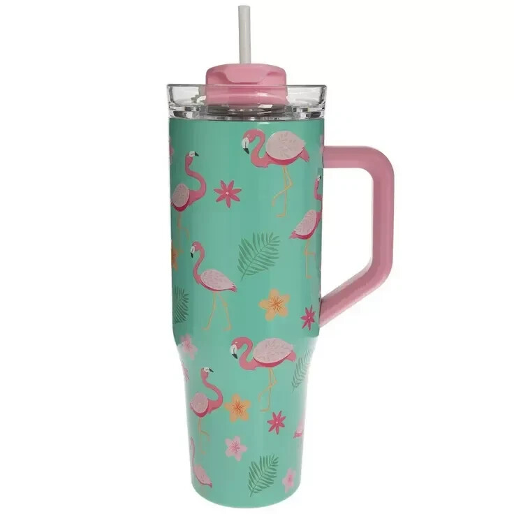 Tropical Flamingos Stainless Steel Tumbler