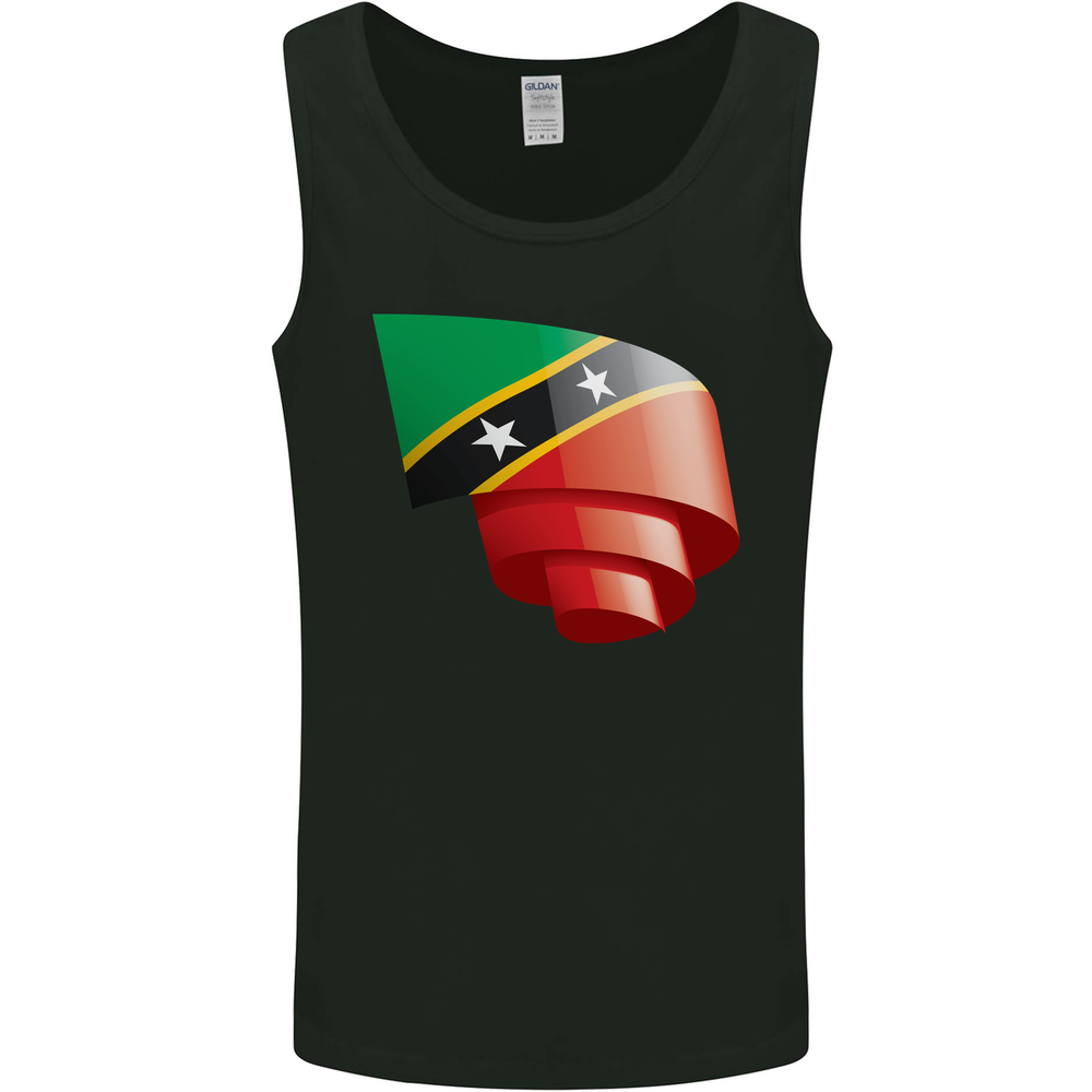 Curled Saint Kitts and Nevis Flag Day Football Mens Vest Tank Top