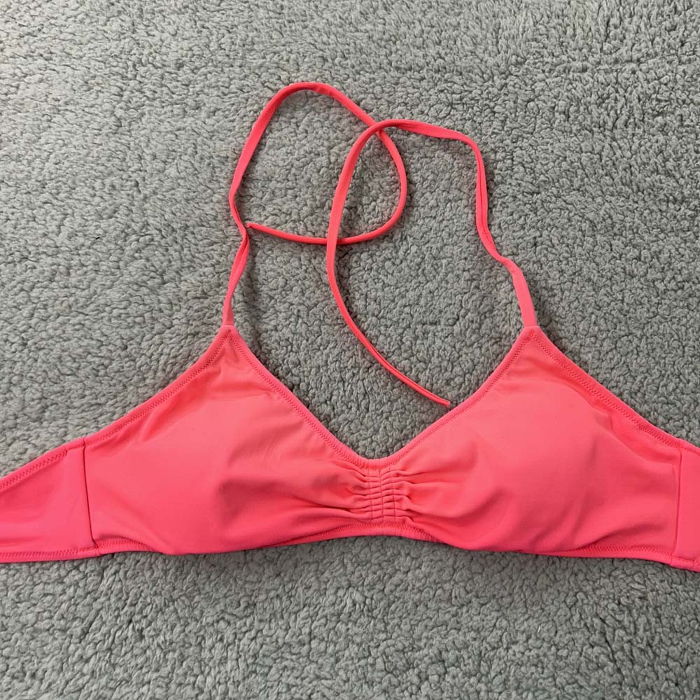 Victoria Secret Swim Bikini Top Womens Size Medium Beach Swimwear Hot pink Halte