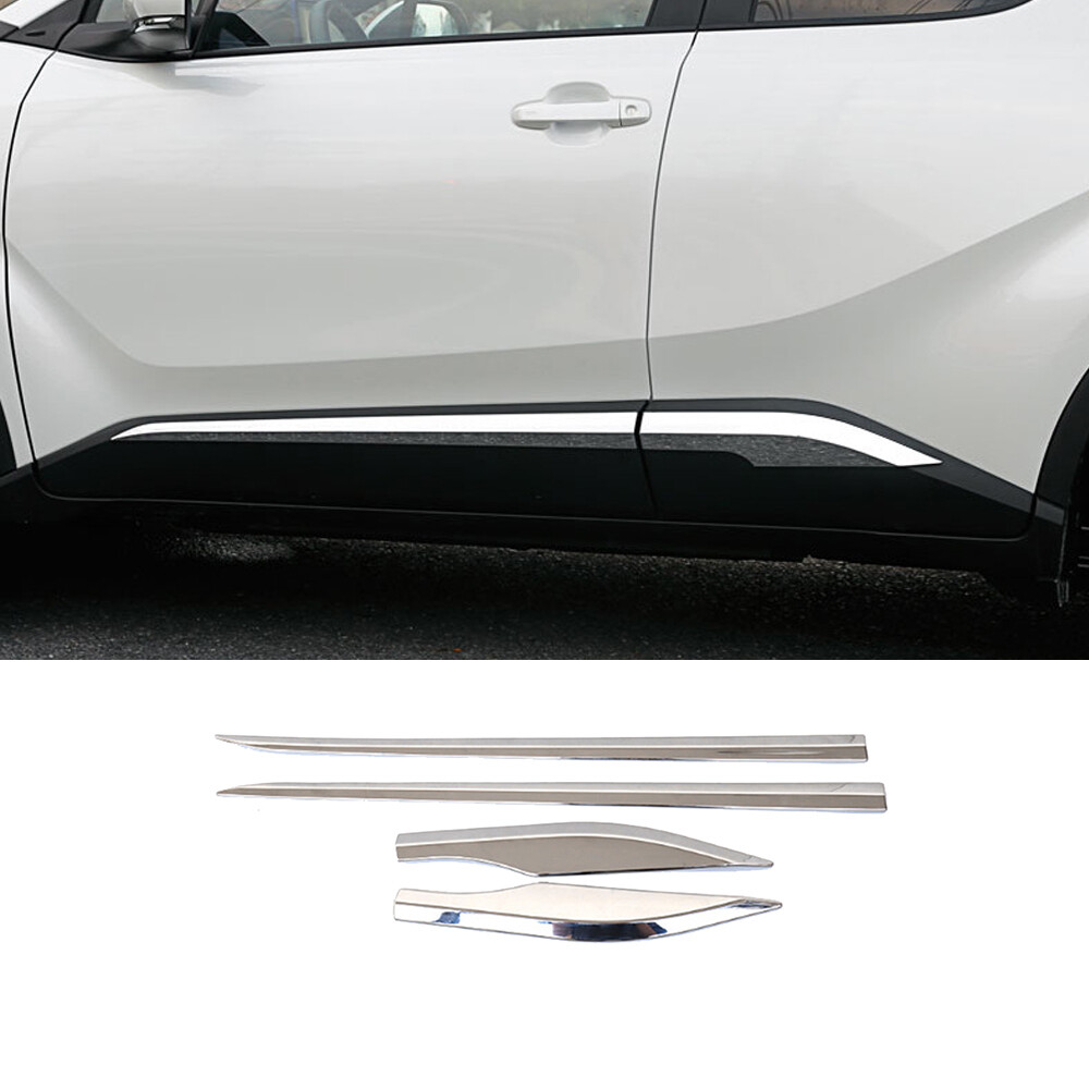 Car Side Guard Decoration Strip Trim For Toyota CHR C-HR 2016-2021 Chrome Silver