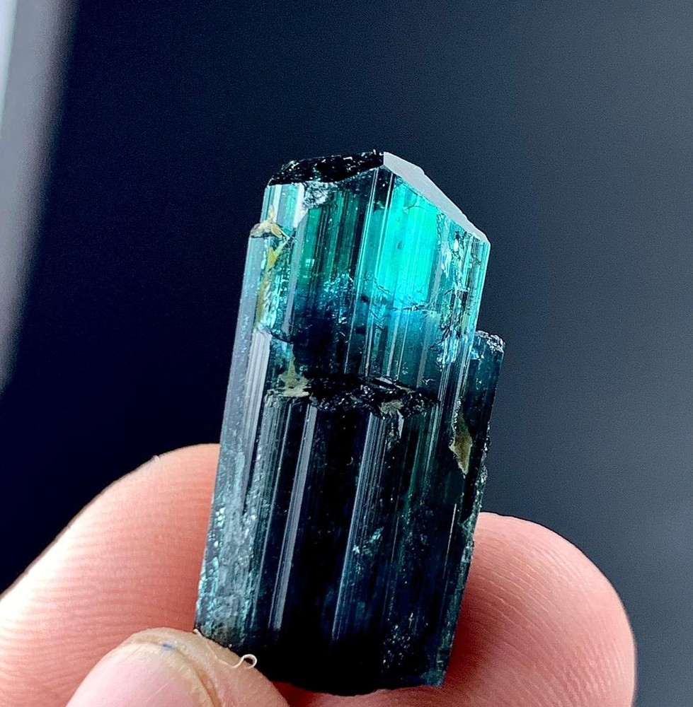 34 Carat Blue Tourmaline Crystal  Specimen From Afghanistan