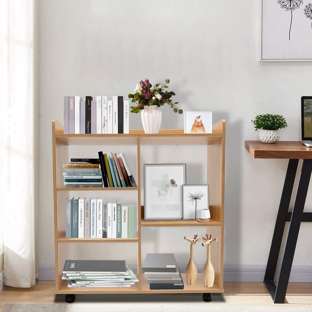 Floor Stand Filing Cabinet 23.6*9.4*26inch Bedroom Office Movable Bookcase