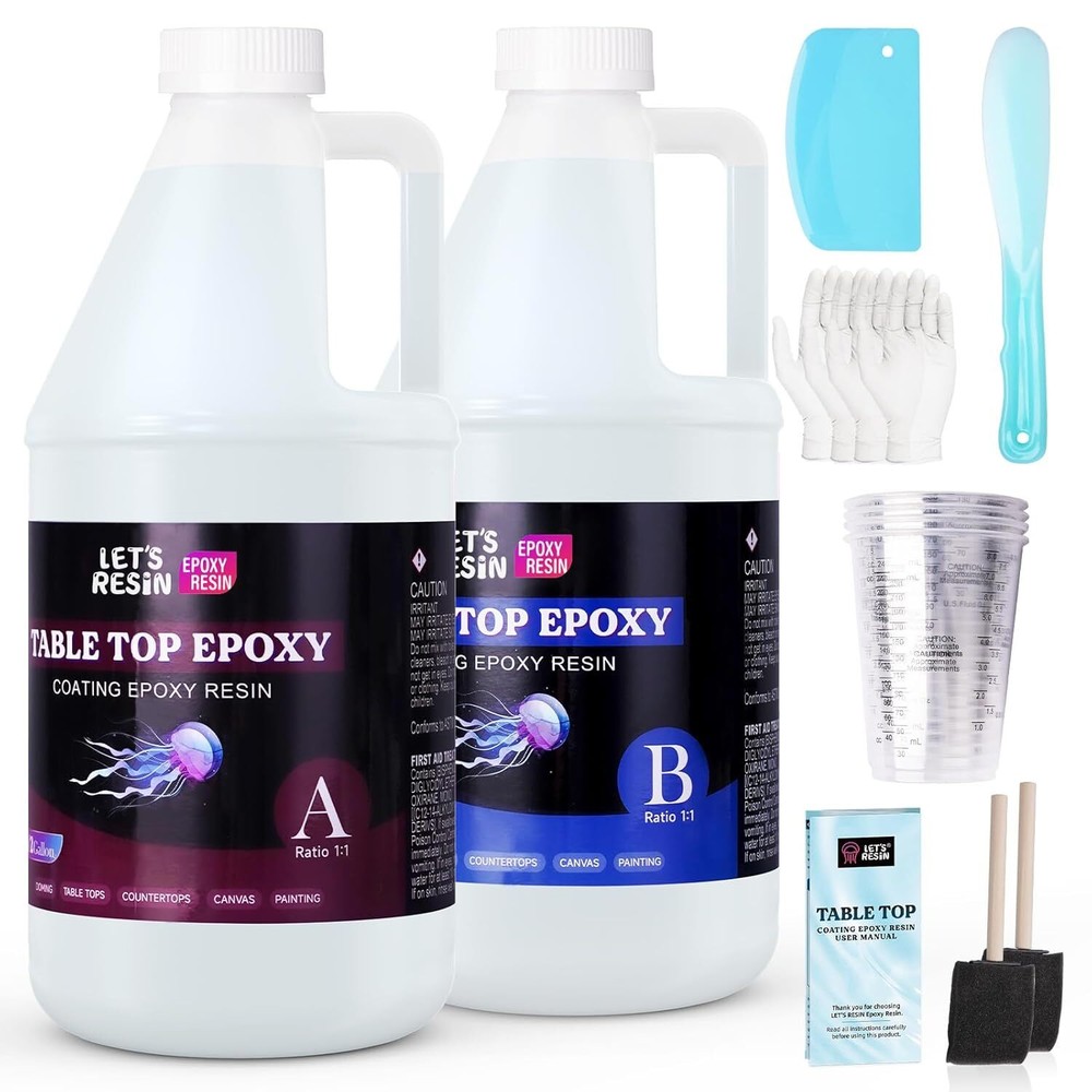 1 Gallon High Viscosity Resin for Table Top,2 Part Epoxy for Tumblers