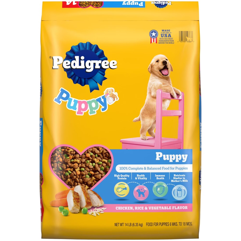 Pedigree Puppy Growth & Protection Chicken & Vegetable Flavor Dry Dog Food, 14 L