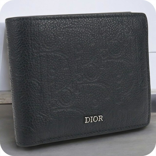 Dior Men's Y0805 Black Leather Bifold Gravity Wallet Pre-Owned