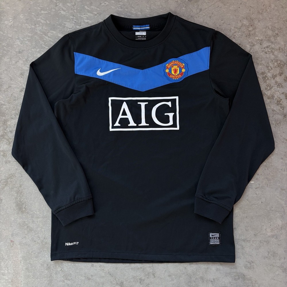 2009 2010 Nike Fit Manchester United Long Sleeve Away Jersey Shirt Youth Large