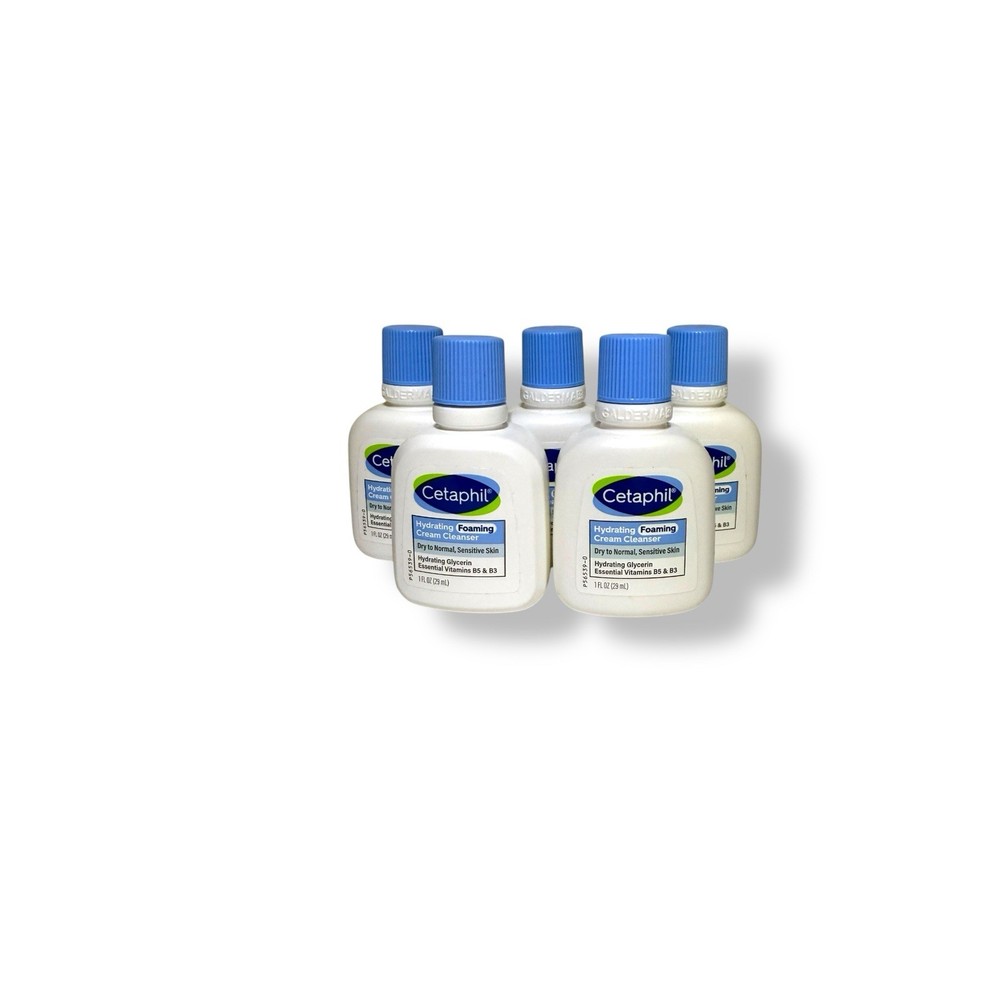 LOT 5 Cetaphil Hydrating FOAMING Cleanser DRY to NORMAL Sensitive Skin 1oz X5