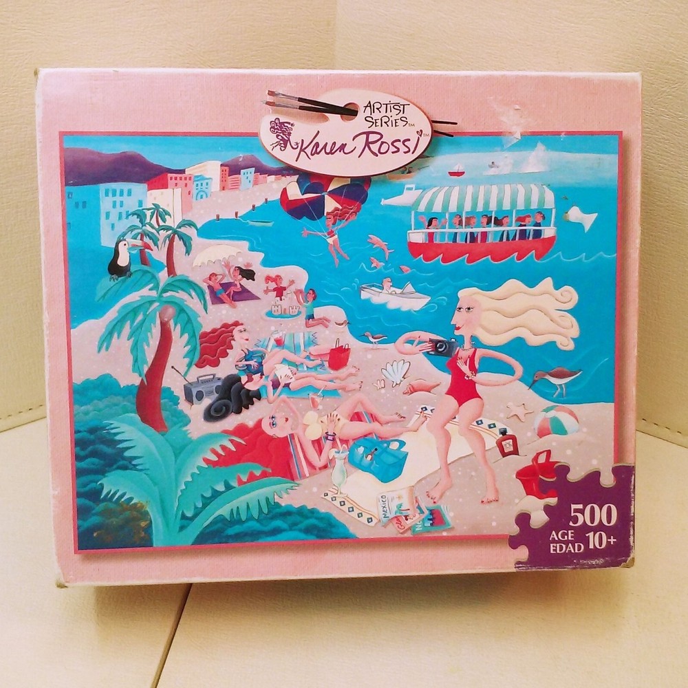 Karen Rossi Artist Series Puzzle Girlfriends at Beach 500pc 24x18 Sealed New NIB