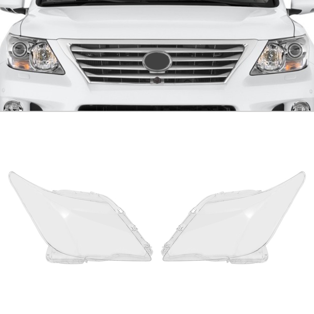 Pair Headlight Headlamp Lens Cover Replacement Fits for Lexus LX570 2007-2012