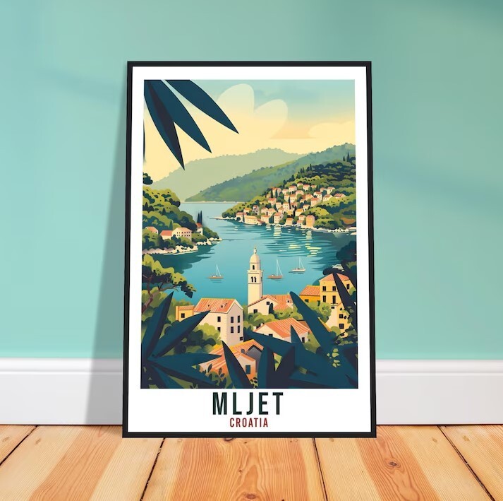 Mljet Croatia Travel Print Wall Art for Home Décor and Wall Hanging