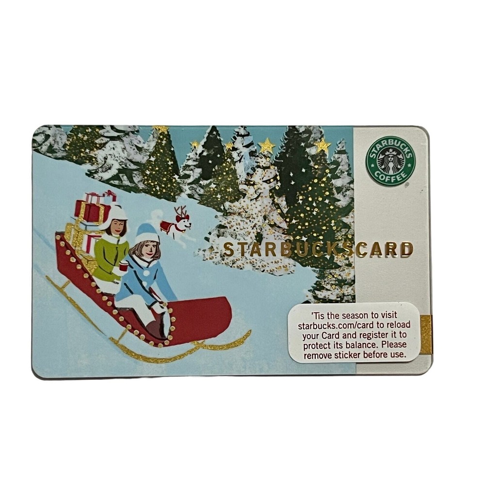 2007 Starbucks Old Logo Sled Winter Wonderland Unloaded Mint Gift Card-image