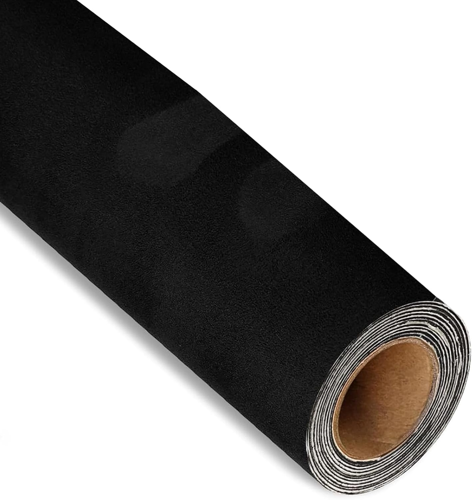 Microfiber Fabric Self-Adhesive Suede Look Stretch Film for Car Interior Black