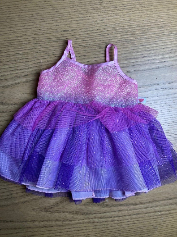 Build a Bear Pink Purple Sparkle Dress