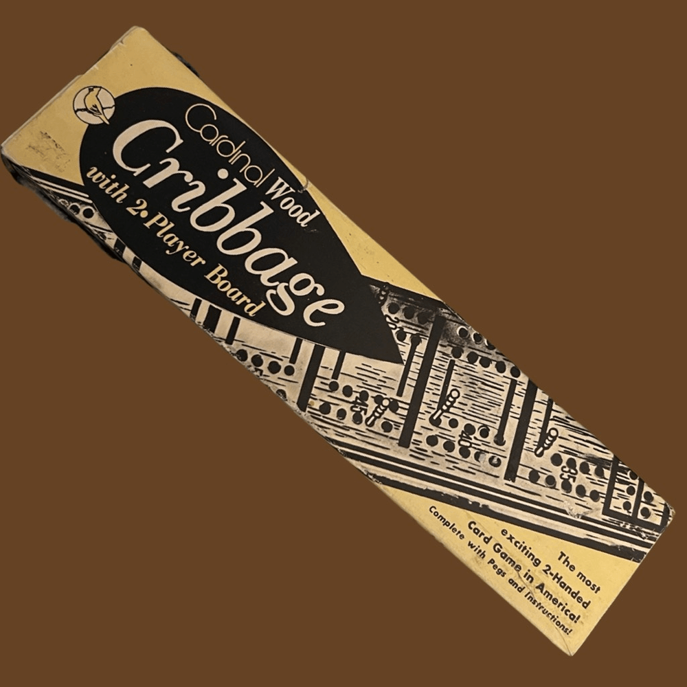 Vintage Cardinal Wood Cribbage with Two Player Board No. 61