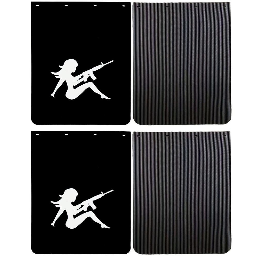 24x30 Heavy Duty Semi Truck Mud Flaps Black 2-Pair Set for Trailers