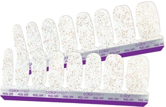 SALE ! Color Street Nails Christmas Champagne Sugar Glitter Clear Polish Strip