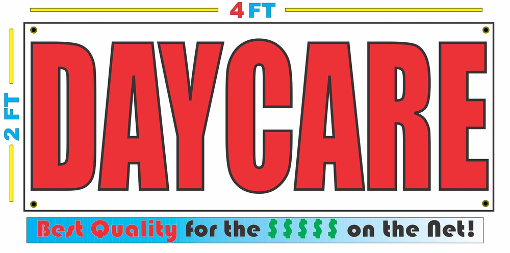 2x4 Premium Daycare Banner Sign - Best Value & Quality Discount Size