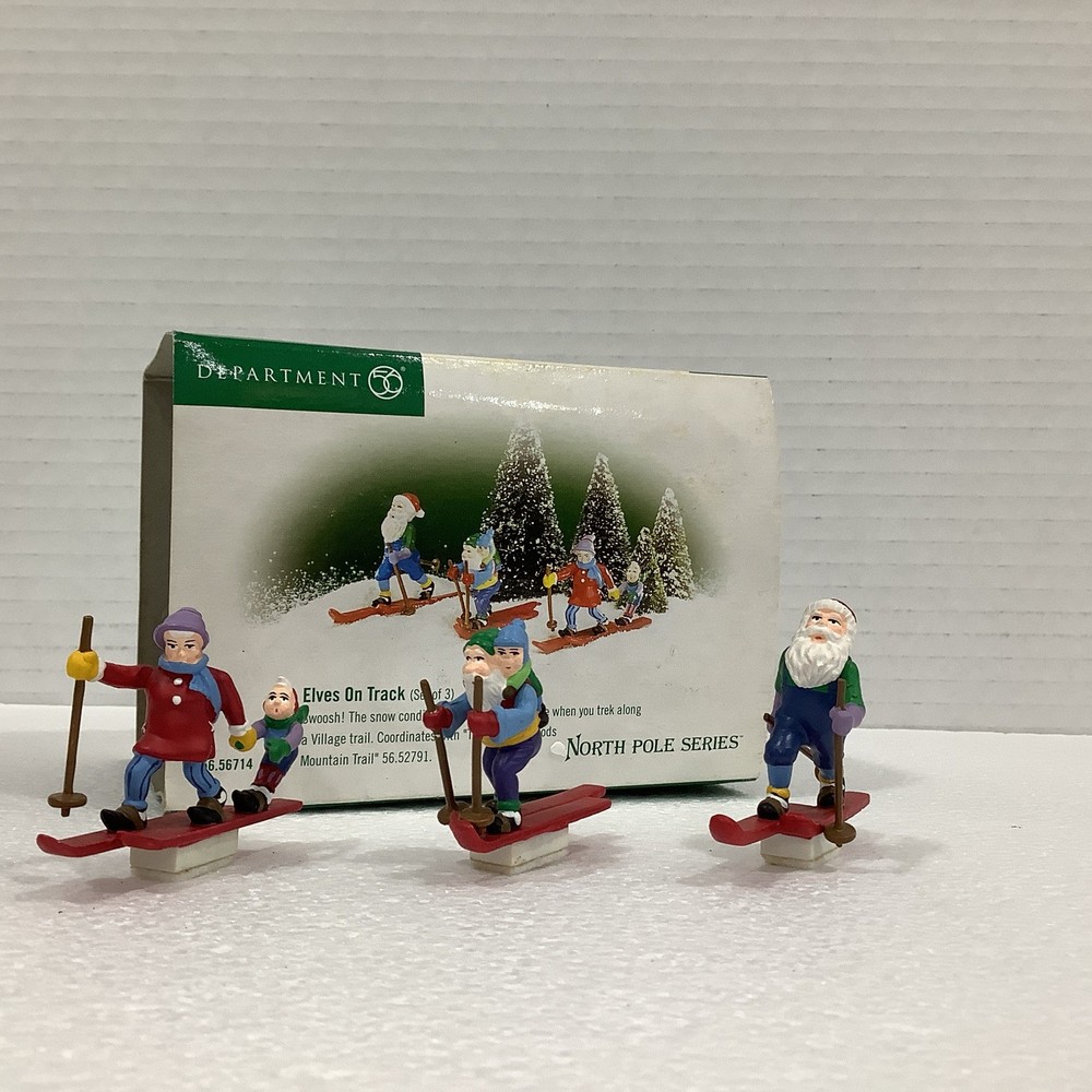 Department 56 North Pole Series 56714 Elves on Track Magnetic Accessory Set Of 3