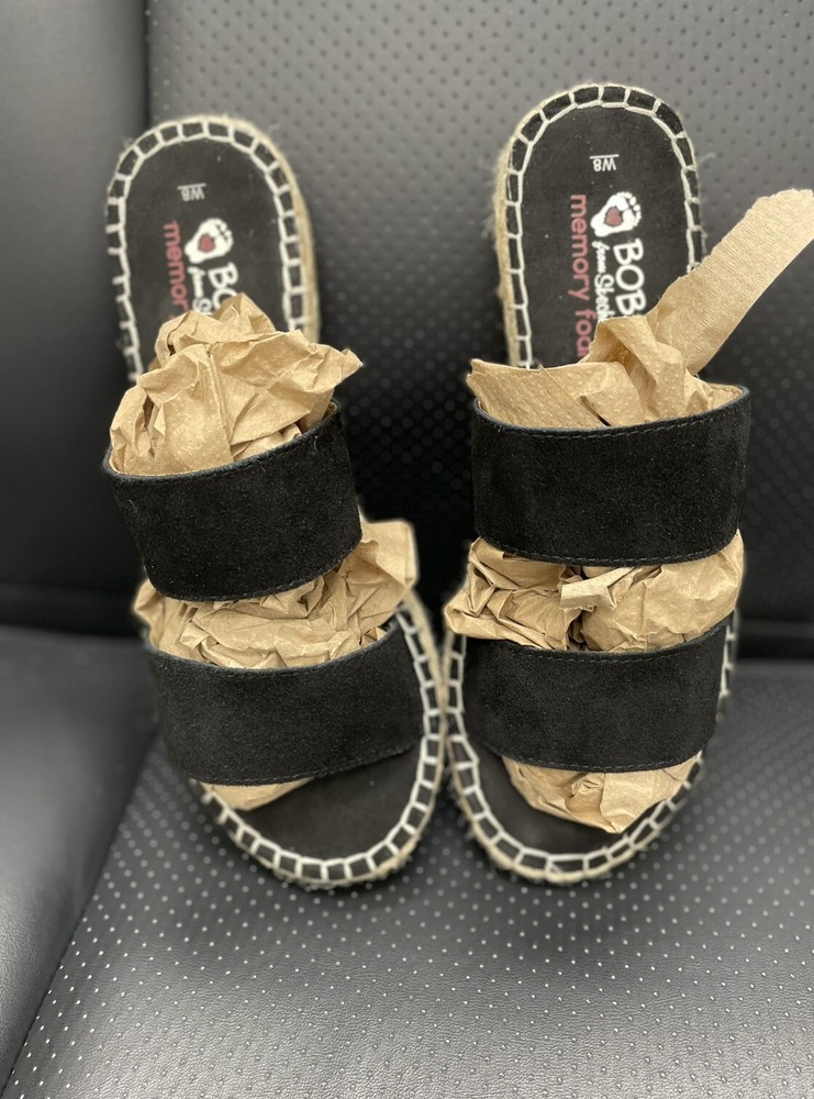 Bobs From Sketcher Black Sandal Size 8