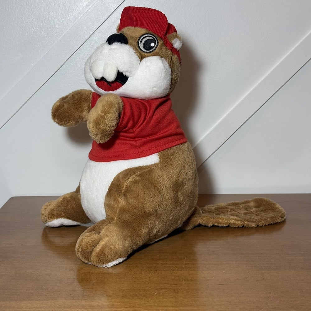 Jaag Buc-ees The Beaver Plush Red Hat Shirt Promo Stuffed Animal Bucees Mascot