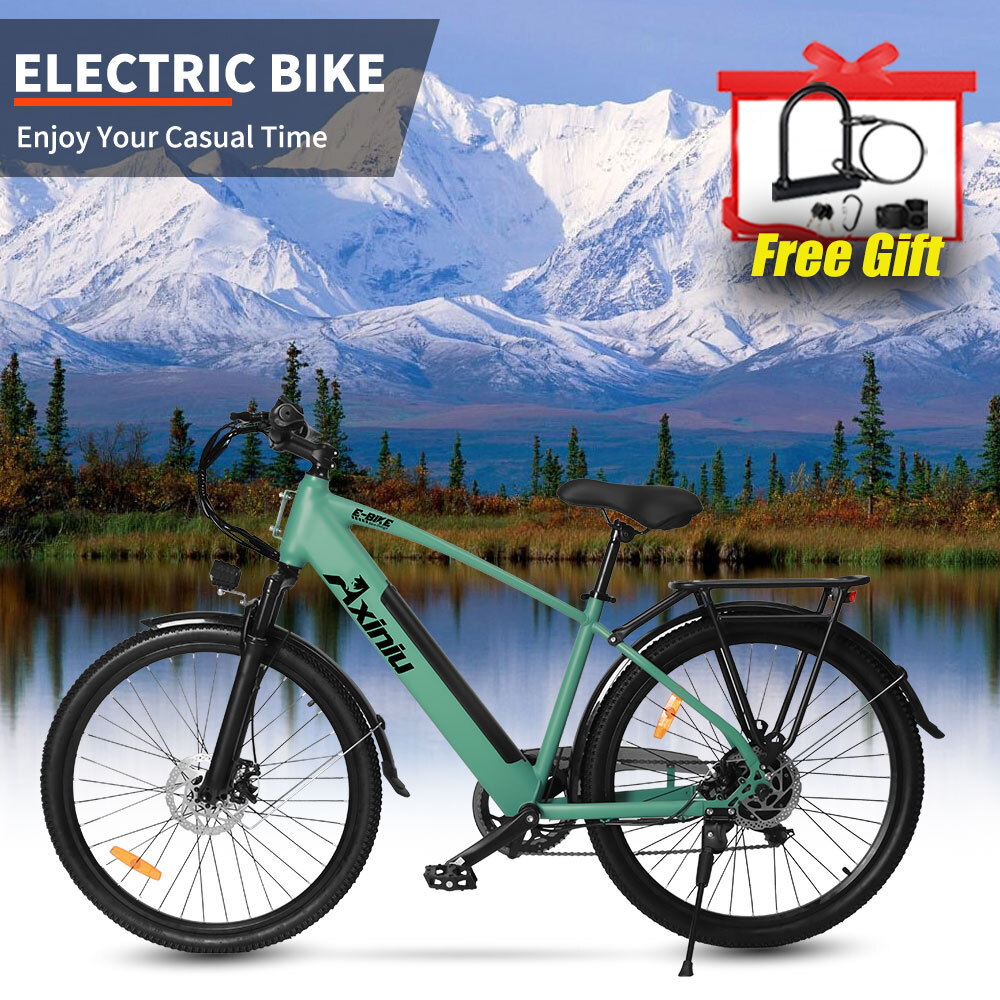 26 Inch Green 750W Electric Commuter Bike for Adults