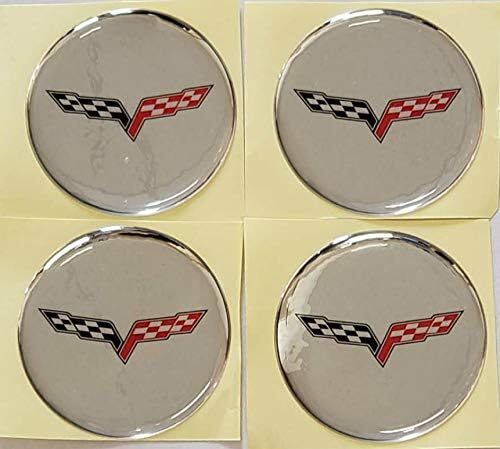 4PC Sport Flag Wheel Center Cap Hub Cap Decal Emblem Sticker Corvette 55mm/2.1''