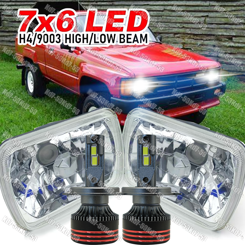 2Pcs 7x6 5x7 LED H4 Headlights for Toyota Pickup 4Runner 1982-1995 A++ Upgrade