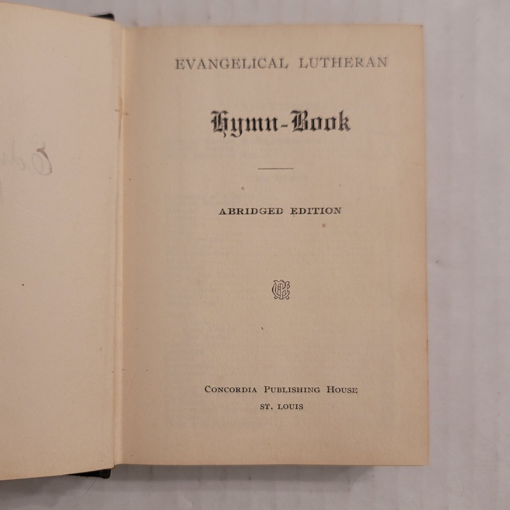 Antique Lutheran Hymn Book Hardcover Abridged Edition Concordia Publishing